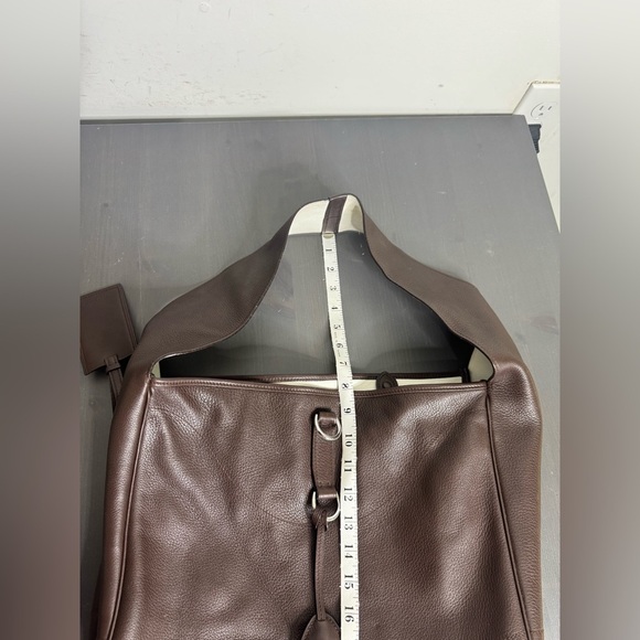 RALPH LAUREN Collection Italy Brown Leather Silver Lock Tote Shoulder Hand Bag - Picture 13 of 14